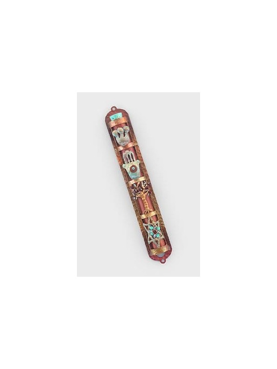 Beautiful Modern Copper Mezuzah Case With Jewish S , Jewish Wedding Gi