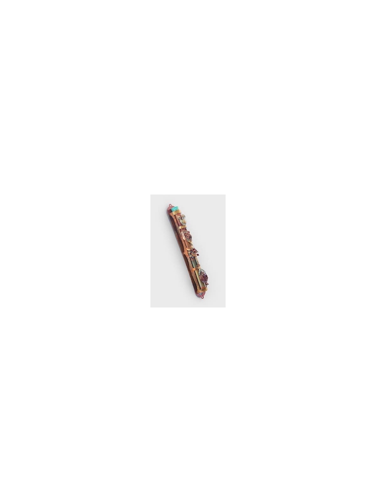 Copper Mezuzah Case With Jewish Protective Symbols , Jewish Wedding Gi