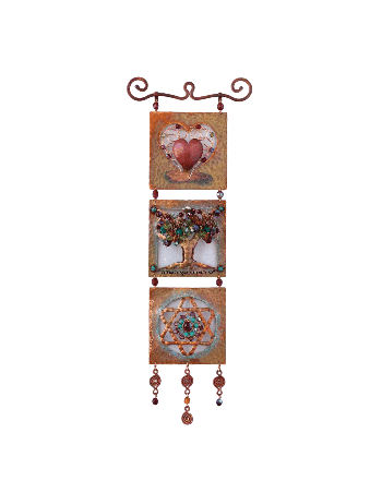 Beautiful Luck Symbols Copper Mobile , Jewish Wedding Gifts , Israeli
