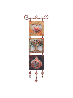 Three Squares Copper Blessings Wall Hanging , Jewish Wedding Gifts , I