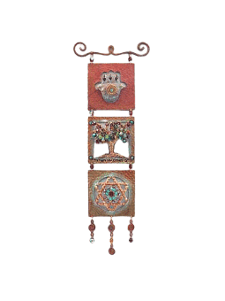 Beautiful 3D Copper Mobile For Good Luck , Jewish Wedding Gifts , Isra