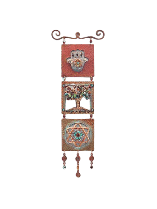 Beautiful 3D Copper Mobile For Good Luck , Jewish Wedding Gifts , Isra