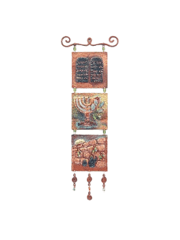 Bénédiction mobile unique en cuivre 3D - Juda significatif, Hamsa Wall Art,