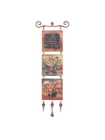 Bénédiction mobile unique en cuivre 3D - Juda significatif, Hamsa Wall Art,