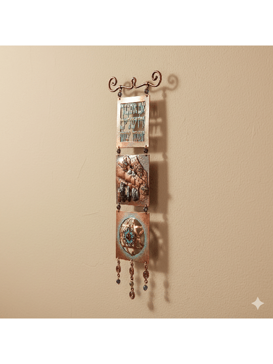 3D Copper Kotel Wall Art With Star of David - Jewi , Tu B'Av Gifts , I