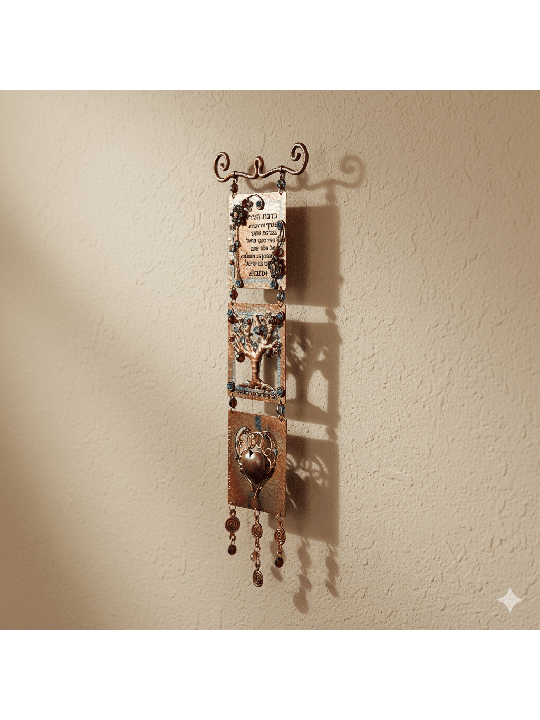 Birkat Habayit en cuivre avec arbre de vie et cœur, Love Wall Art, I