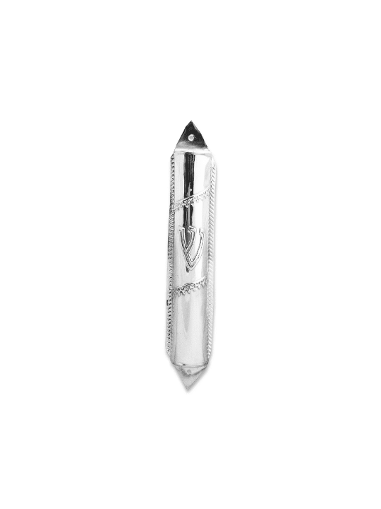 Triangle Mezuzah Silver Mezuzah Case , Tu B'Av Gifts , Israeli Judaica
