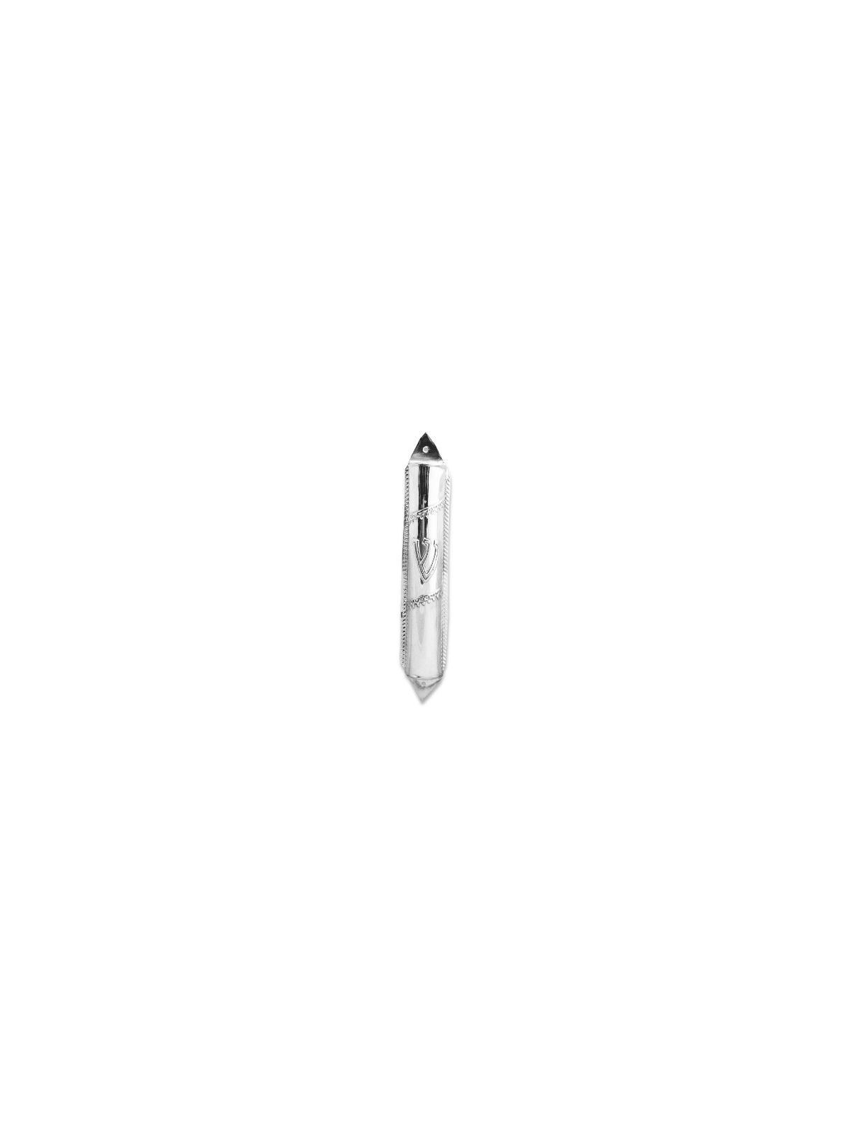 Triangle Mezuzah Silver Mezuzah Case , Cadeaux Tu B'Av , Judaica israélien