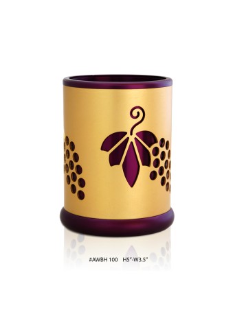 Porte-vin élégant avec illustration de raisins, cadeaux Tu B'Av, israélien