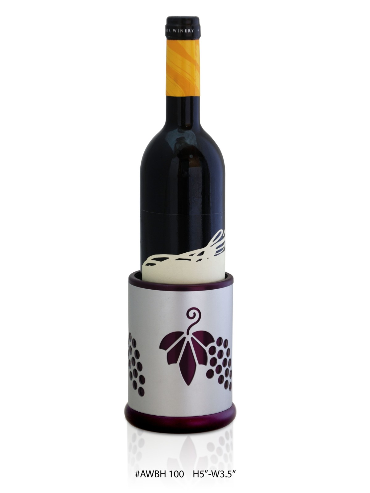 Elegant Wine Holder with Grapes Illustration , Tu B'Av Gifts , Israeli