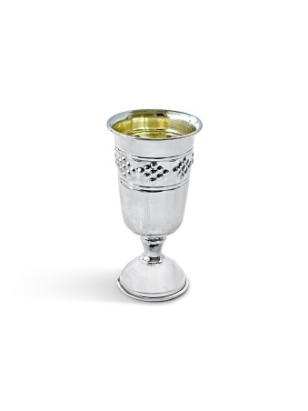 Petite Sterling Silver Child Kiddush Cup with Grap , Passover Gifts ,