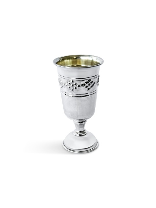 Petite Sterling Silver Child Kiddush Cup with Grap , Passover Gifts ,