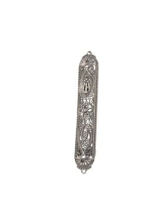 Couverture spéciale de mezouza en argent à bords arrondis, pour rouleaux de 7 cm, J israélien