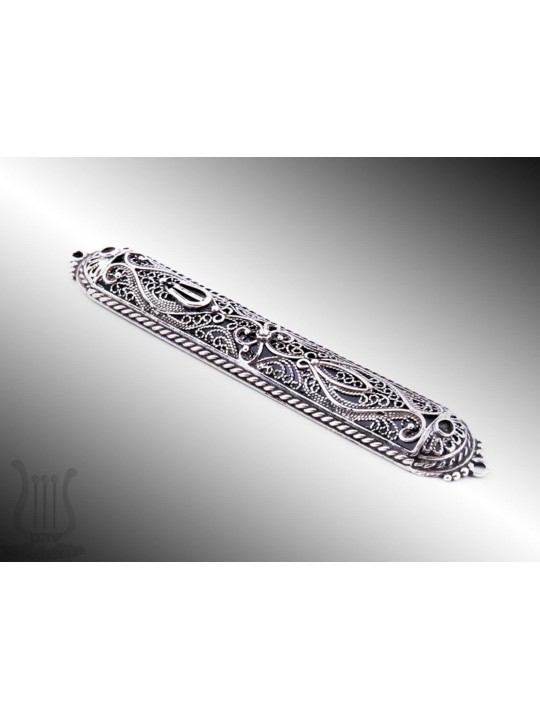 Round Edges Special Silver Mezuzah Cover , For 7cm Scrolls , Israeli J