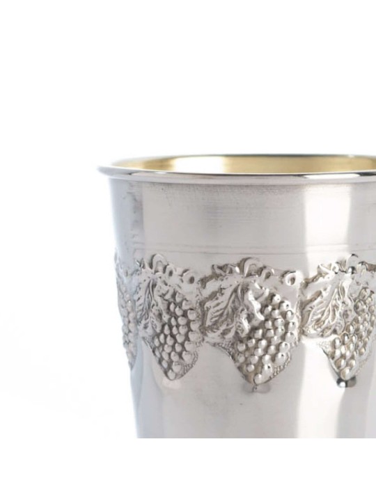 Sterling Silver Grapes Kiddush Cup , Passover Gifts , Israeli Judaica