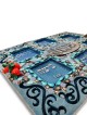Assiette de Pessa'h carrée bleue et turquoise, cadeaux de Pâque, Juda israélien