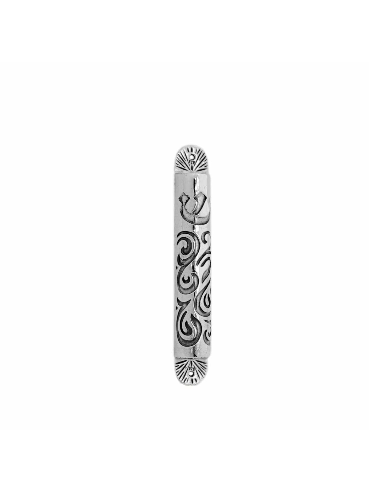 Étui Mezouza en argent sterling décoré, pour rouleaux de 7 cm, Jud israélien