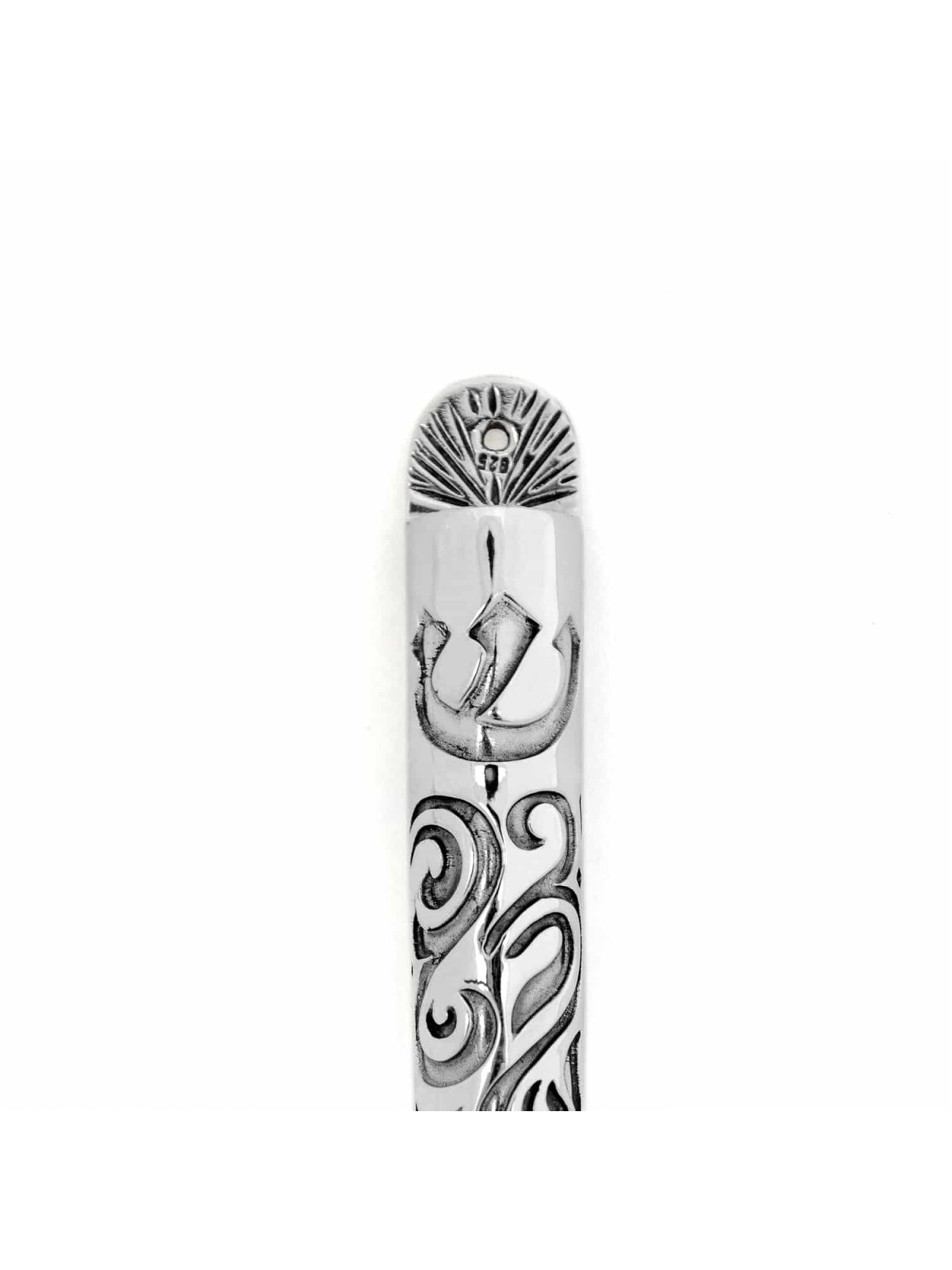 Étui Mezouza en argent sterling décoré, pour rouleaux de 7 cm, Jud israélien