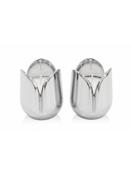 Modern Small Tulip Flower Silver Candle Stand From , Passover Gifts ,