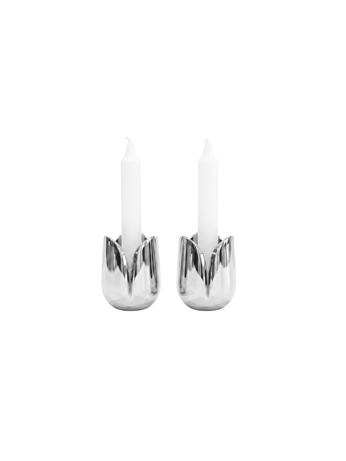 Petit bougeoir moderne en argent avec fleur de tulipe, cadeaux de Pâque,