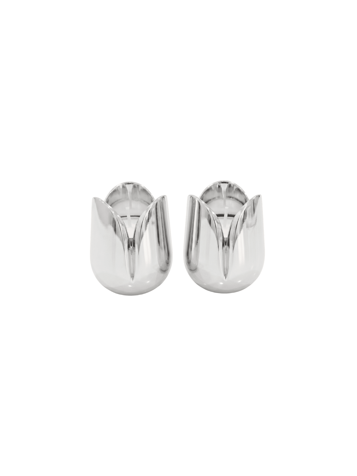 Petit bougeoir moderne en argent avec fleur de tulipe, cadeaux de Pâque,