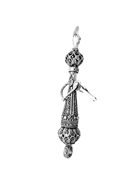 Minuscule forme de violoniste unique Torah en argent sterling, cadeaux de Pâque,