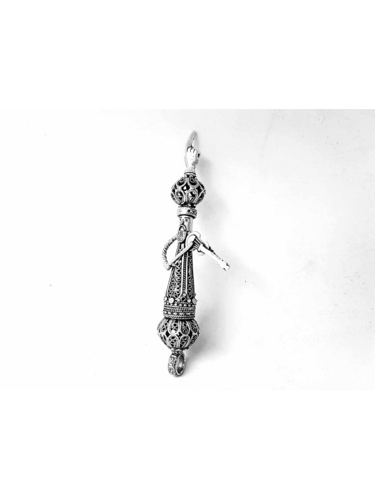 Minuscule forme de violoniste unique Torah en argent sterling, cadeaux de Pâque,