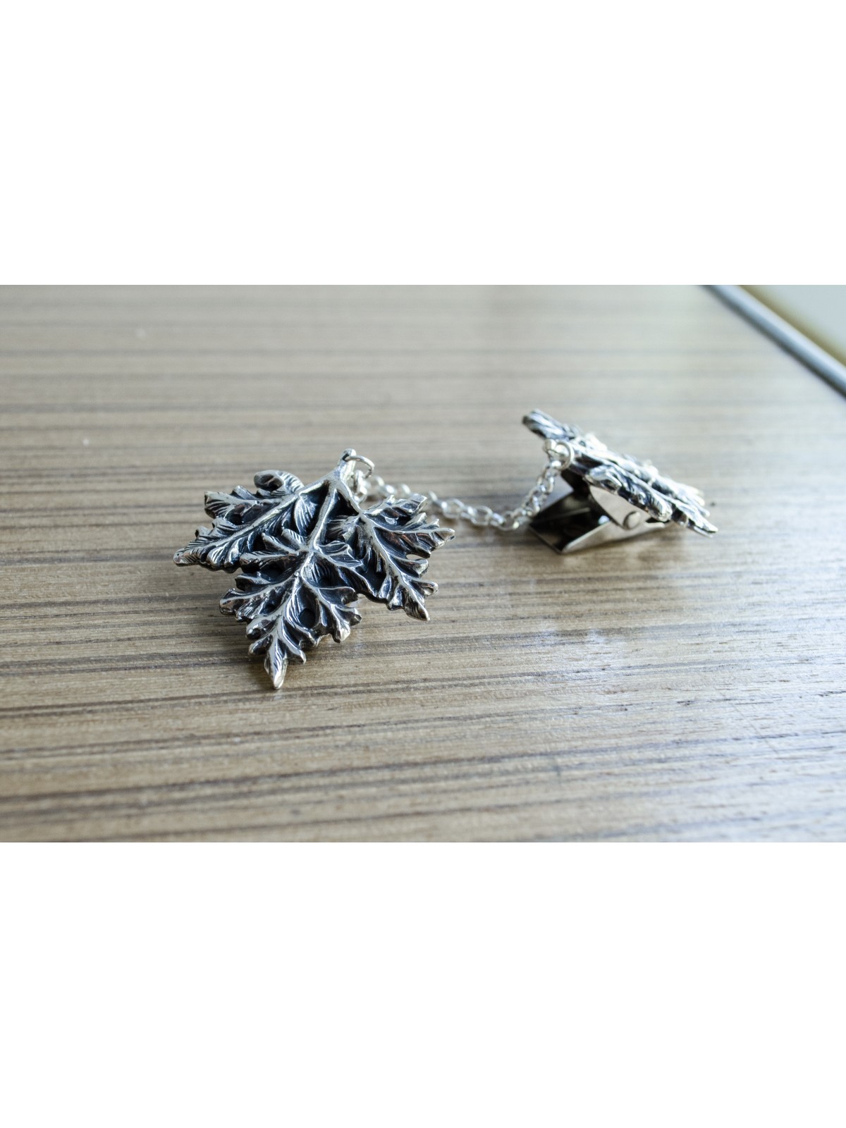 Clips Talit en forme de feuilles en argent sterling, clips Talit, Ju israélien