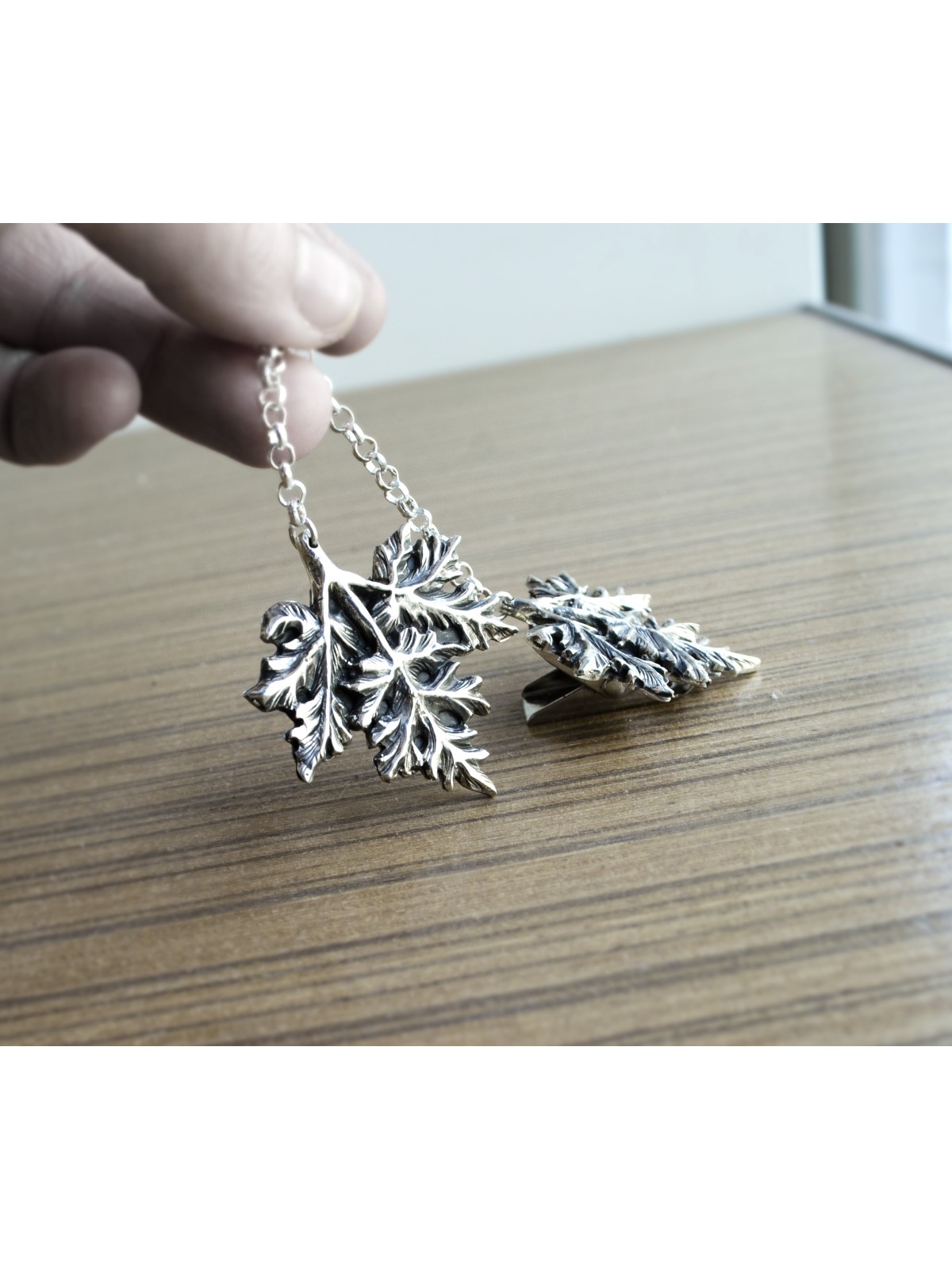 Clips Talit en forme de feuilles en argent sterling, clips Talit, Ju israélien