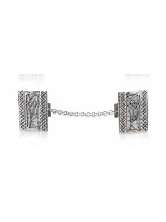 Clips de Talit « Shin » en argent sterling avec filigrane, clips de Talit, Isr