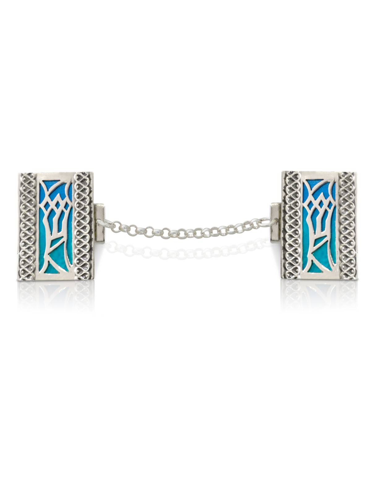 Clips de Talit « Shin » en argent sterling avec filigrane, clips de Talit, Isr