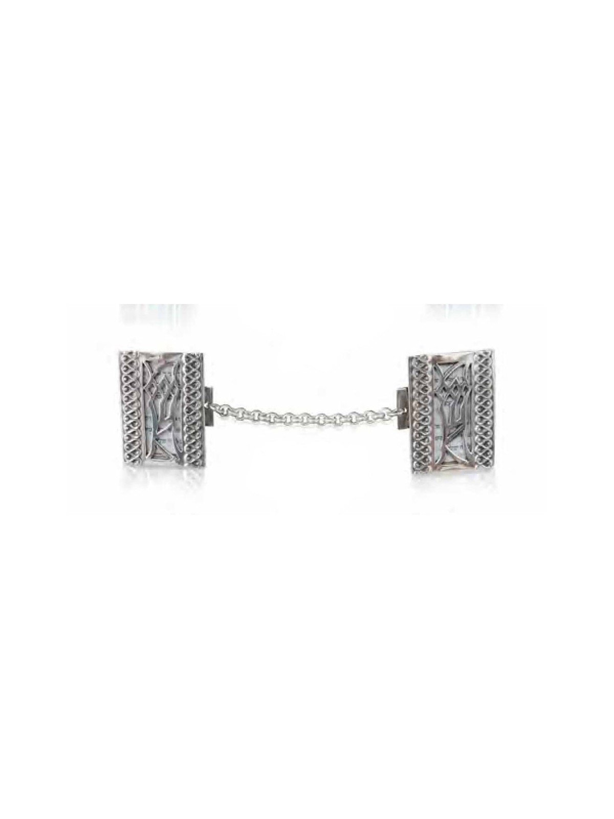 Sterling Silver "Shin" Tallit Clips with Filigree , Tallit Clips , Isr