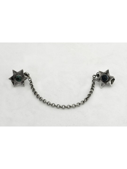 Tallit Clips Sterling silver with Eilat Stones , Tallit Clips , Israel