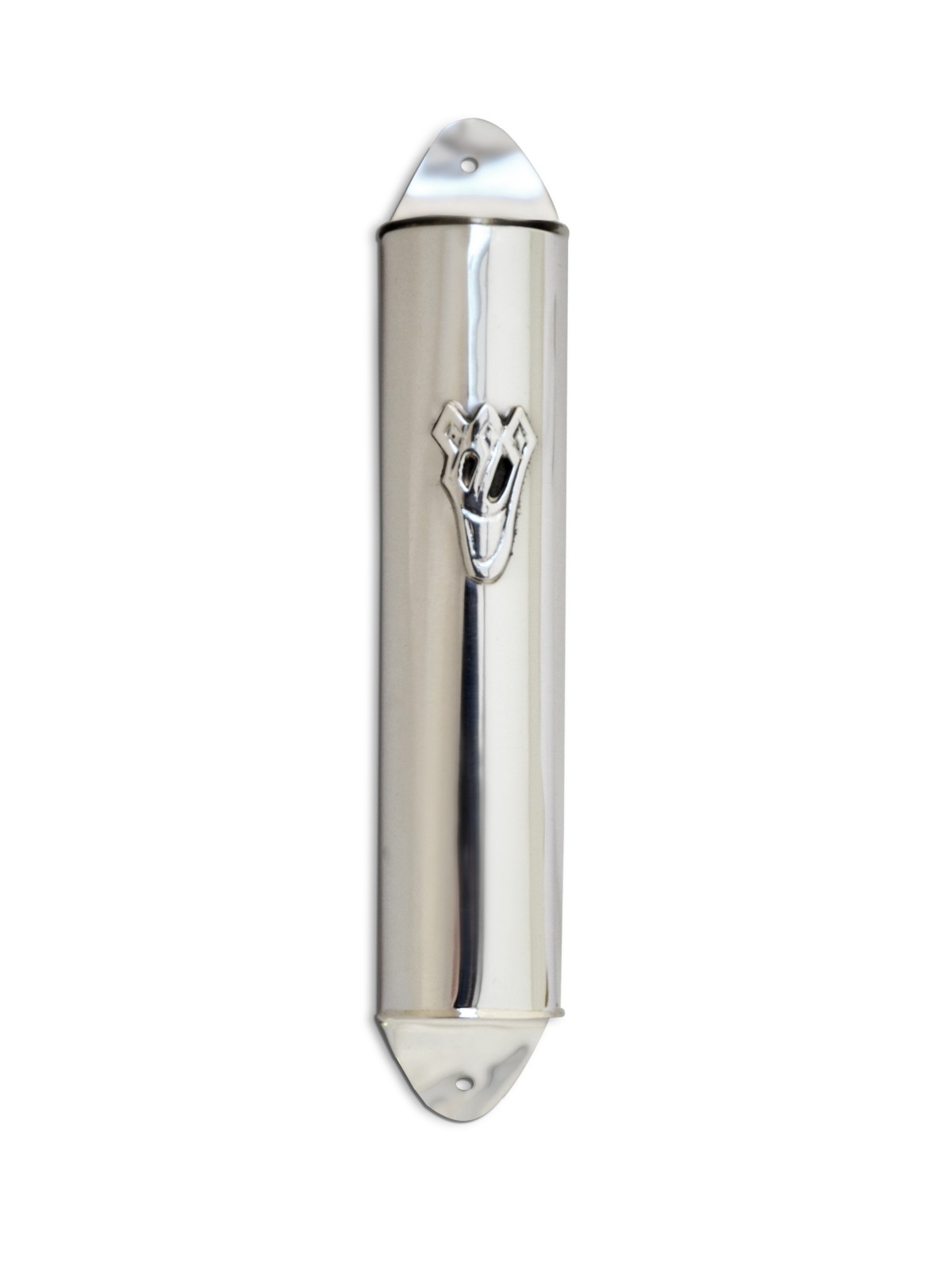 Étui Mezouza classique en argent avec finition brillante, pour rouleaux de 7 cm, Isra
