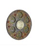 Assiette de Seder rouge grenade et fleurs, assiettes de Seder de Jérusalem, Isr