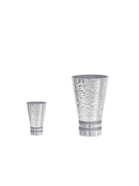 Petite tasse en aluminium anodisé martelé et élégante, cadeau de mariage juif