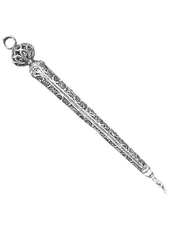 Mid Size Torah Pointer With Filigree Flower Design , Passover Gifts ,
