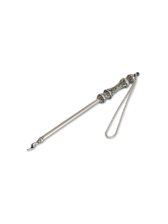 Classic Filigree And Smooth Finish Silver Yad Tora , Passover Gifts ,