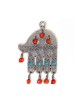 Silver Plated Ancient Wall Hamsa with Colorful Beads ... | Metal Hamsa