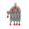 Silver Plated Ancient Wall Hamsa with Colorful Beads ... | Metal Hamsa