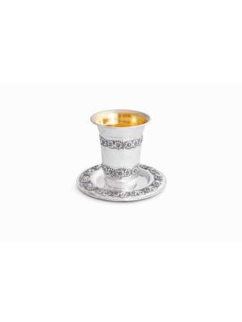 Assiette de Kiddouch fleurs en argent sterling, cadeaux de Pâque, Israël