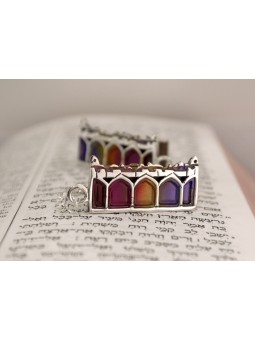 Tallit Clips with Enamel & Jerusalem Design , Tallit Clips , Israeli J