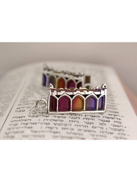 Clips Talit avec émail et design de Jérusalem , Clips Talit , J israélien