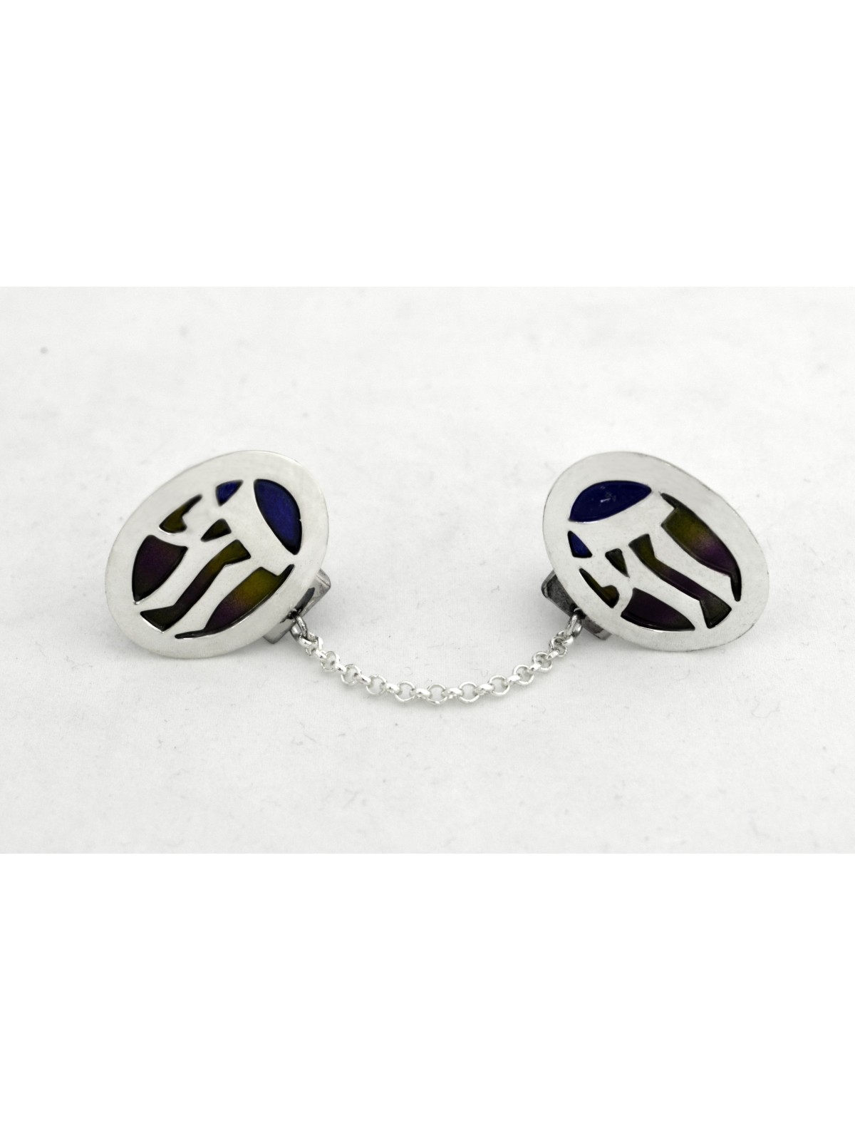 Colorful Sterling Silver Large Tallit Clips , Tallit Clips , Israeli J