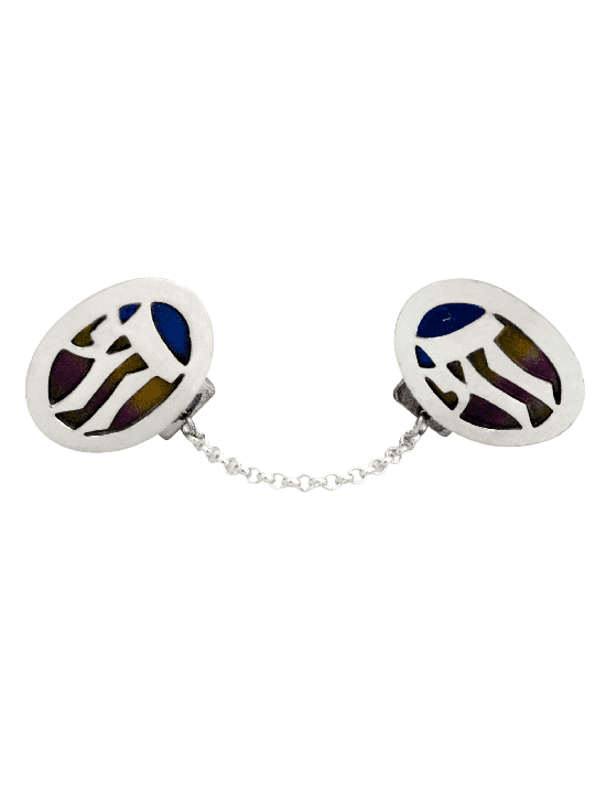 Colorful Sterling Silver Large Tallit Clips , Tallit Clips , Israeli J