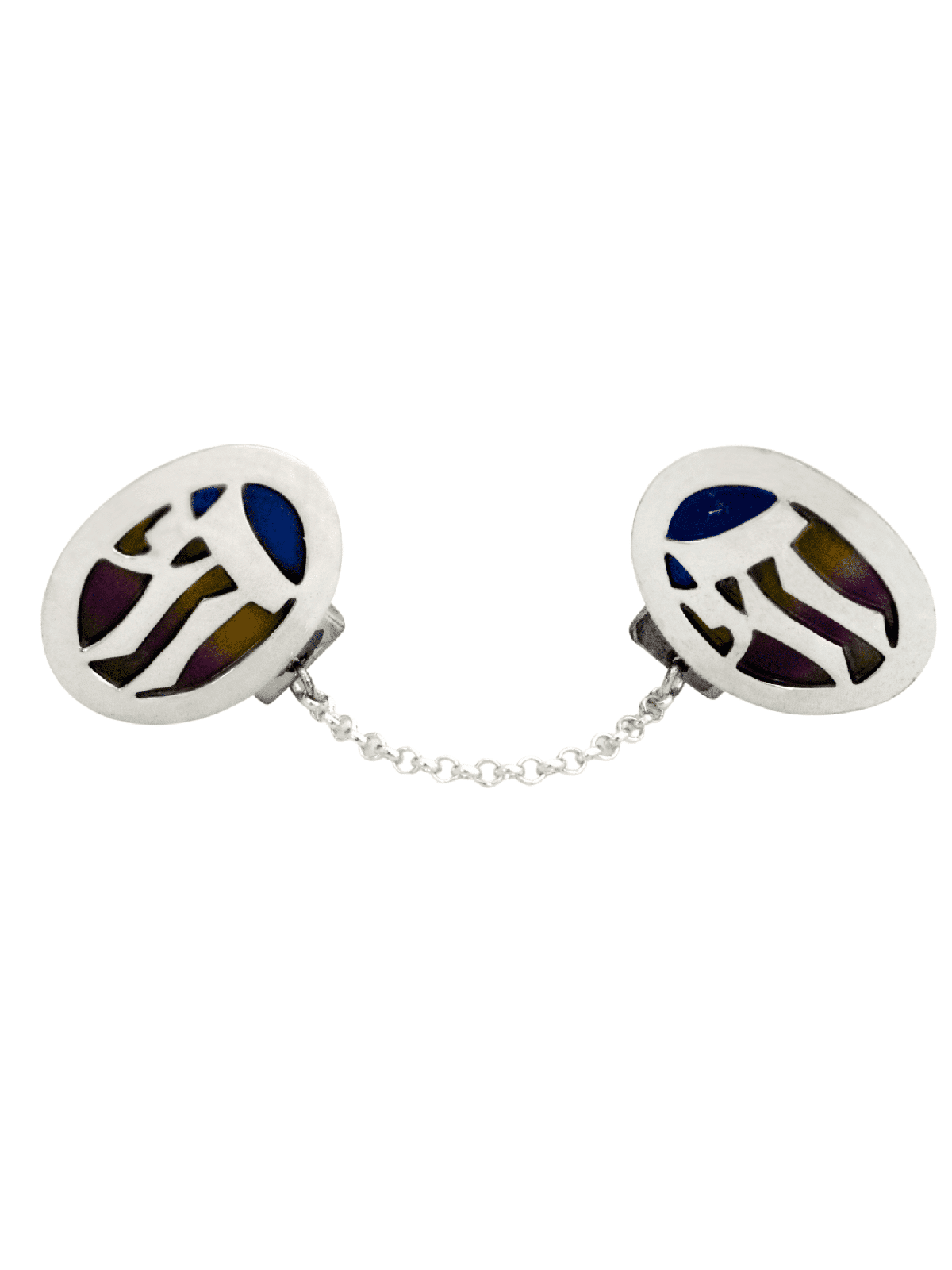 Colorful Sterling Silver Large Tallit Clips , Tallit Clips , Israeli J