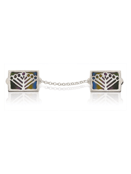 Tallit Clips with Star of David and Menorah , Tallit Clips , Israeli J