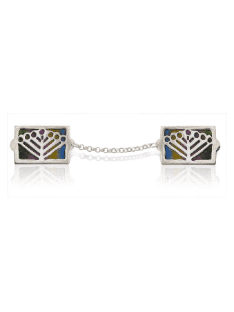 Tallit Clips with Star of David and Menorah , Tallit Clips , Israeli J
