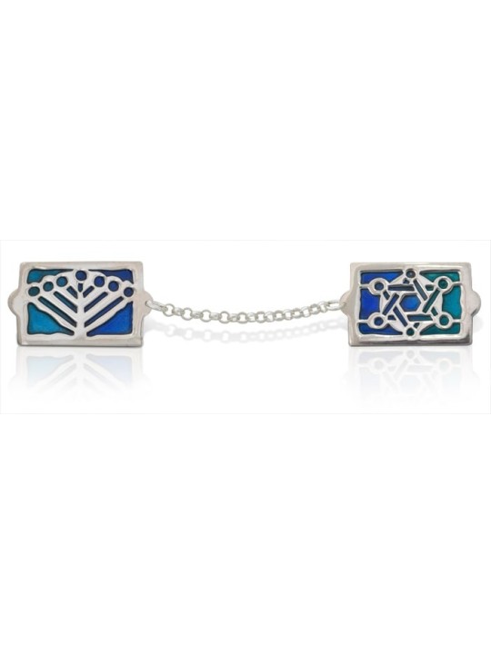 Clips Talit avec étoile de David et Menorah, Clips Talit, J israélien