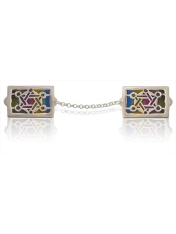 Rectangular Star of David Tallit Clips , Tallit Clips , Israeli Judaic